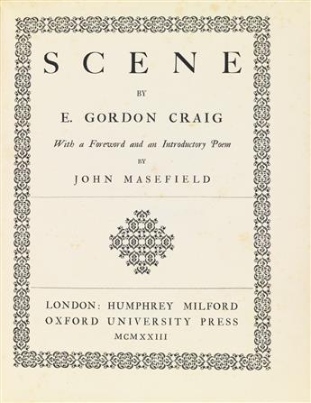 (PERFORMING ARTS.) Craig, Edward Gordon. Scene . . . With a Foreword and Introductory Poem by John Masefield.